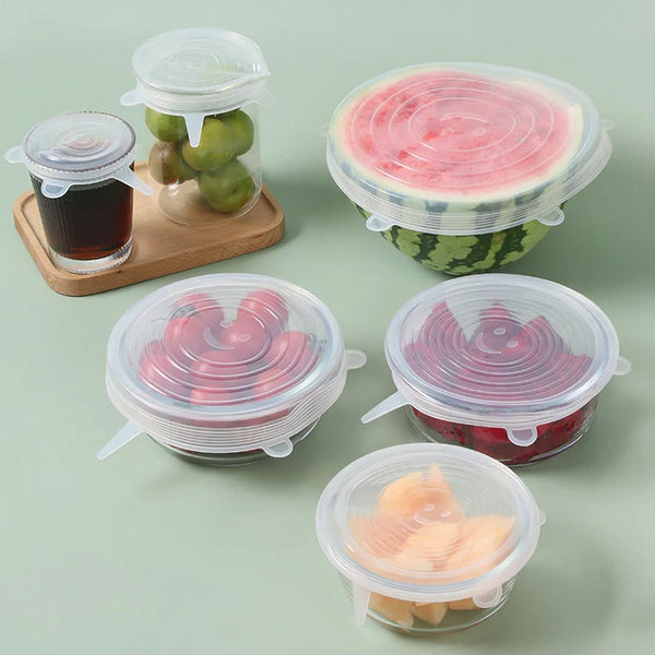 Silicone Stretch Lids, Microwave & Freezer Safe Food Covers (6 Pcs Set /95 Gm )