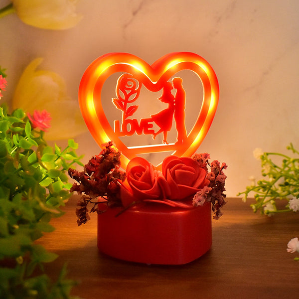 Heart-Shaped Love Couple Display Piece