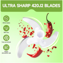 Manual Stainless Steel Vegetable Chopper – Compact, Extra Sharp with 5 Blades