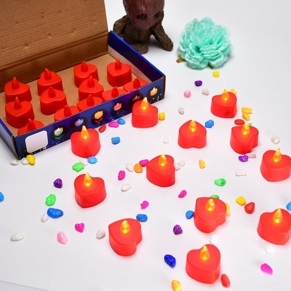LED Heart Tea Light Candles