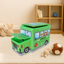 Foldable Bus Shape Toy Box Storage with Lid for Storage of Toys Basket Useful as Toy Organizer mountable Racks Surface Multipurpose Basket for Kids Wardrobe Cabinet Wood with Cloth Cover For Home Decor Books, Game, Baby Cloth (Mix Color & Design )