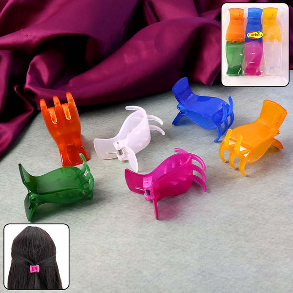 Mini Hair Claw Clips for Girls – 6 Pc Colorful Small Hair Clamps